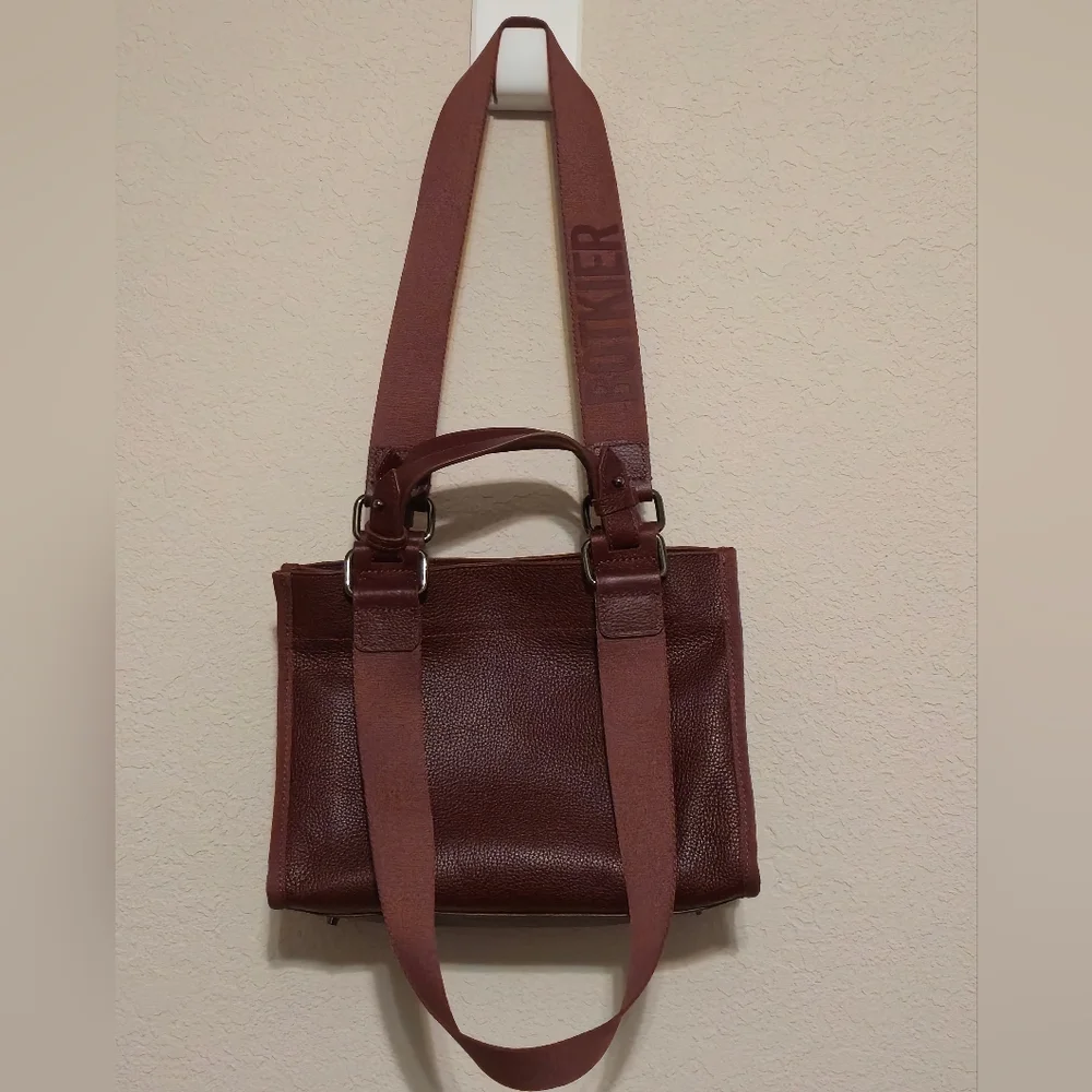 Botkier Bedford Bite Size Structured Leather Handbag Burgundy - Picture 3 of 16